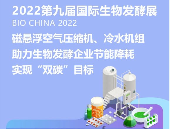 第九屆國際生物發酵展丨磁懸浮空氣壓縮機、冷水機組助力生物發酵企業節能降耗，實現“雙碳”目標